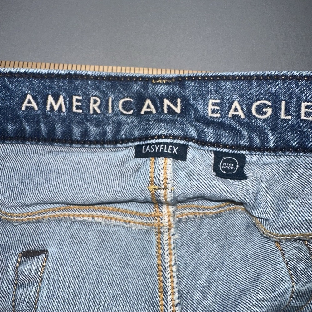 American Eagle Jeans Straight Blue Distressed Stretch Men's (Fits 38x29) - Picture 8 of 9